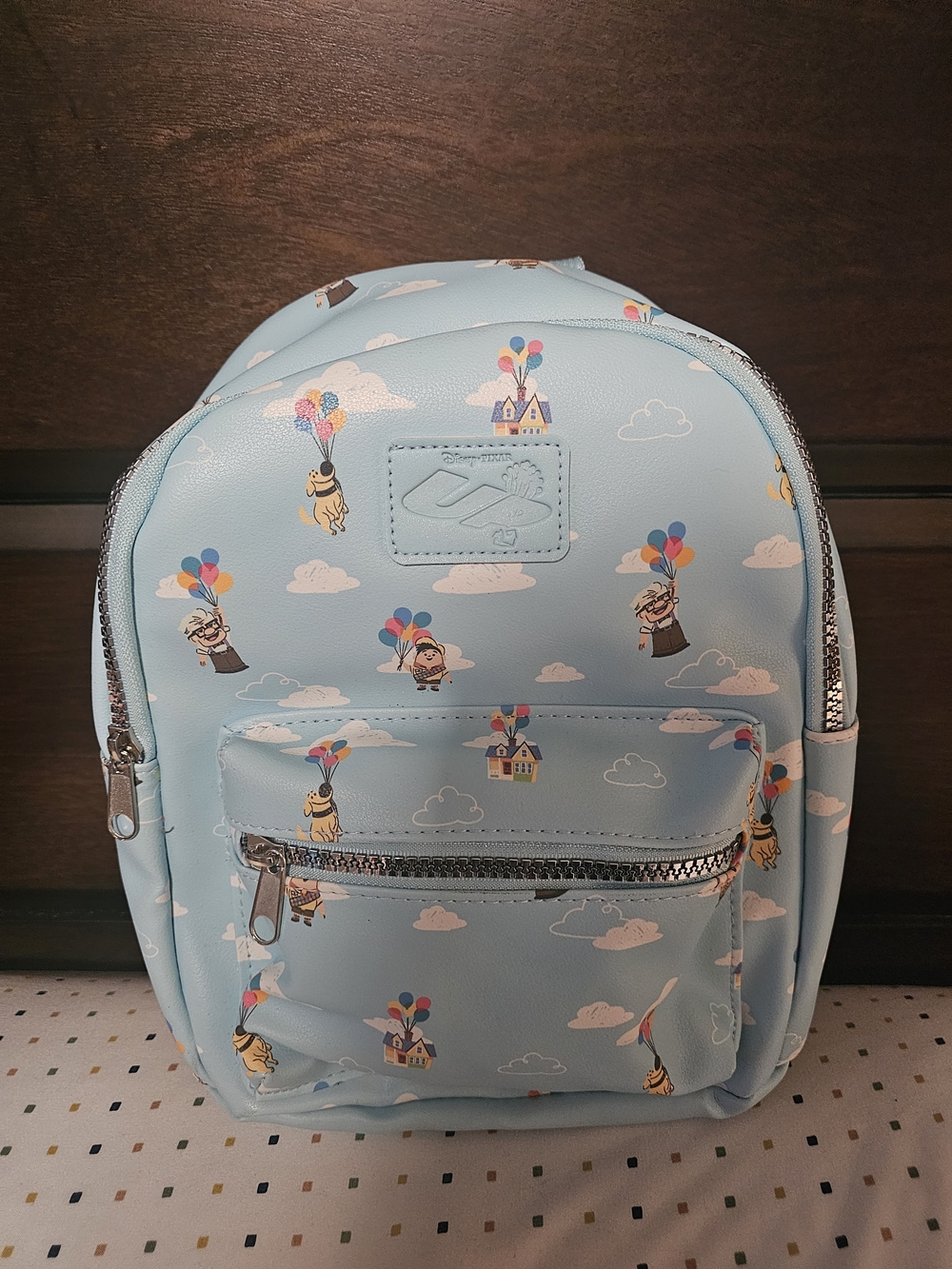 Disney Light Blue 'Up' Balloon Pattern Kids Mini Backpack